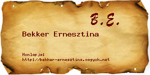 Bekker Ernesztina névjegykártya